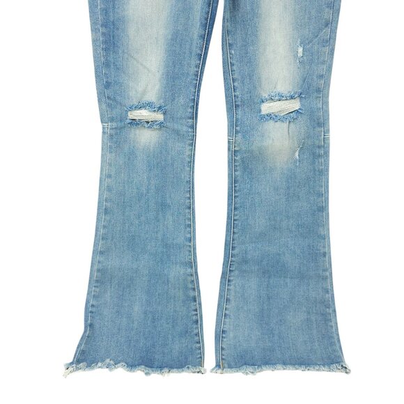 Risen Los Angeles Jeans Distressed Flare High Rise 31/13 Stretch Frayed Hem NWT - Picture 14 of 15